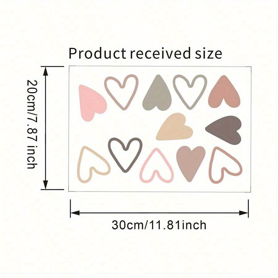 Chic Heart-Shaped Wall Decal - Easy Peel & Stick, Removable PVC Sticker for Bedroom, Living Room, and Wardrobe Decor