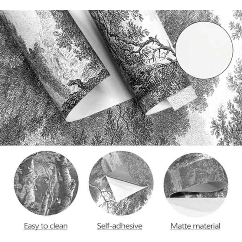 YQWDMX - Peel and Stick Vintage Forest Wallpaper Tropical Jungle murals for Bedroom ZY10 S