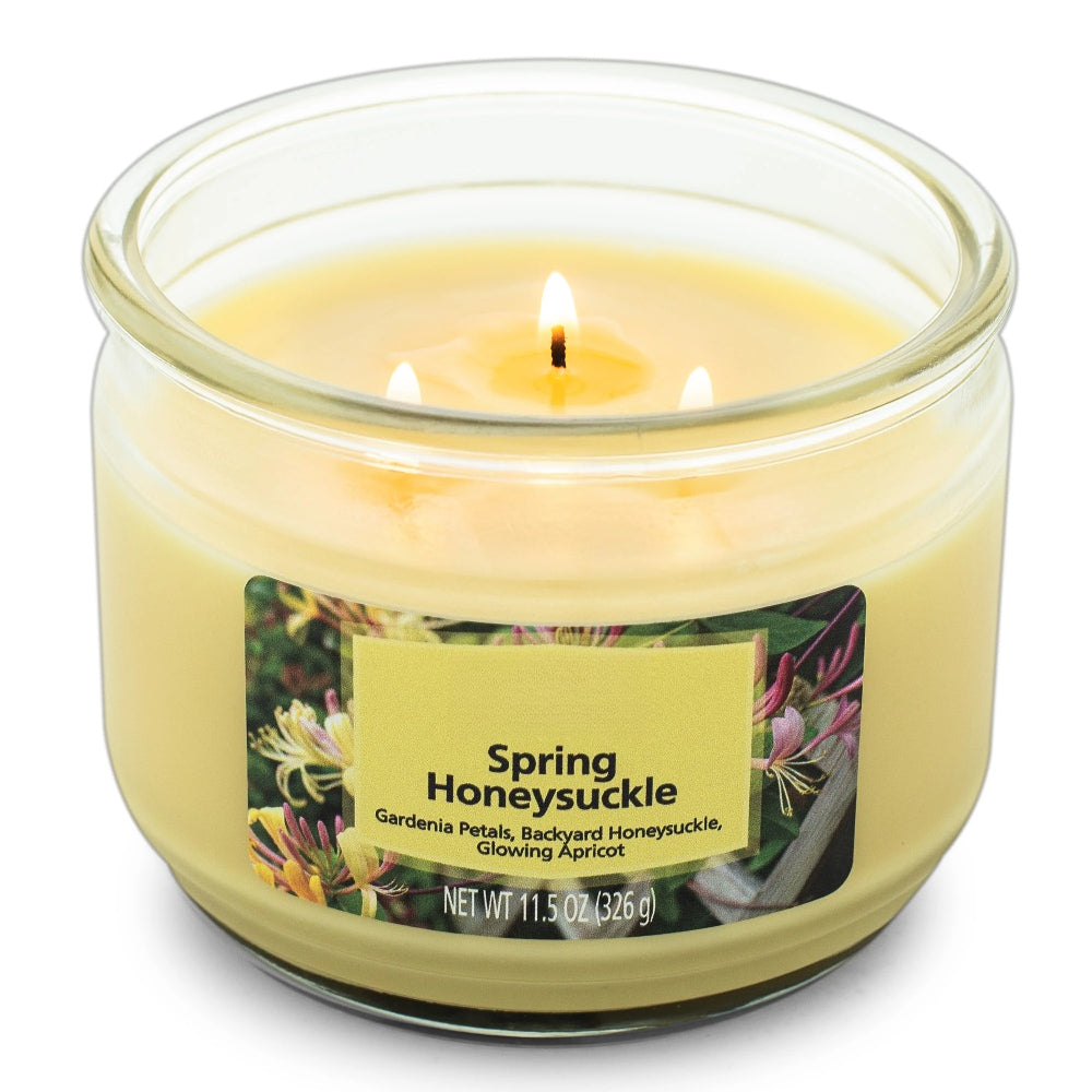 Spring Honeysuckle Scented Candle - Glass Jar Candle for Living Room, Bedroom & Home Decor