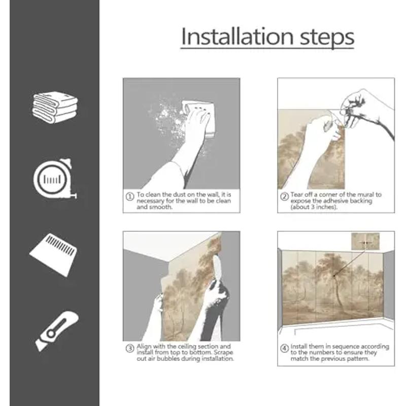 YQWDMX - Peel and Stick Vintage Forest Wallpaper Tropical Jungle murals for Bedroom ZY10 S