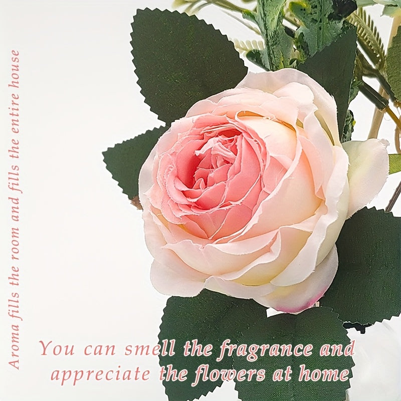 Floral Scented Rattan Diffuser - Rose Fragrance 4.2 Oz Diffuser With Stick Home Essential Oil For Bathroom Shelf Decoration (Rose)