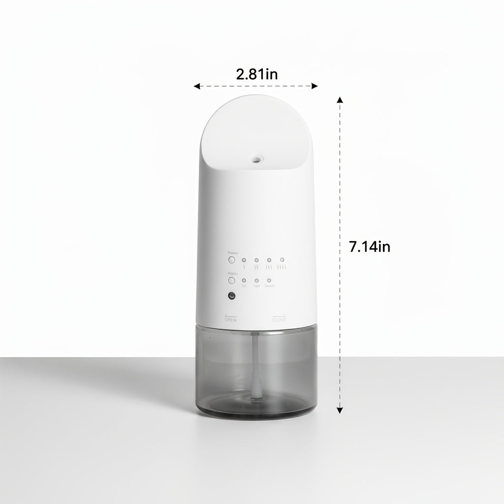 Plug-in Waterless Essential Oil Diffuser - 500 Sq.ft Coverage, Range Nano Mist Technology -5.41oz, Auto Day\u002FNight Modes, Diffuser for Large Room, Spa, Office, Button Version Kid\u002FPet Safe - Whit