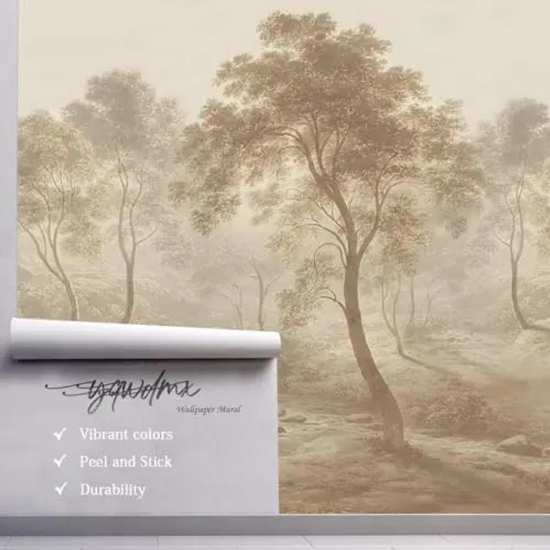 YQWDMX - Peel and Stick Vintage Forest Wallpaper Tropical Jungle murals for Bedroom ZY10 S