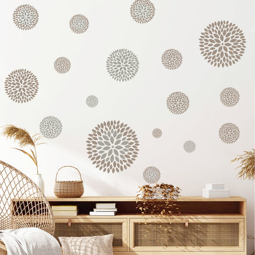 1pc High-End Gray Dahlias Wall Sticker, Self-Adhesive Detachable Home Beautification Decoration Sticker, Easy to Peel And Paste, Suitable for Bedroom Decoration, Wall Decoration, Home Decoration, Glass Decoration, Holiday Party Decoration, Etc