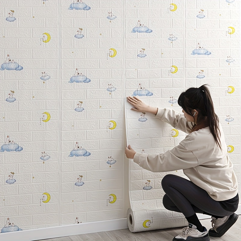 Ten-meter-long self-adhesive waterproof and home wall stickers bedroom living room wall simple rental room renovation ceiling kitchen background wall decoration